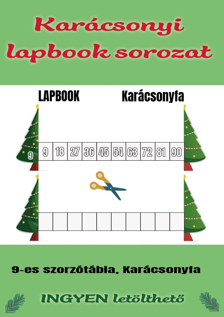 Karácsonyi lapbook sorozat / 9-es szorzótábla, Karácsonyfa/