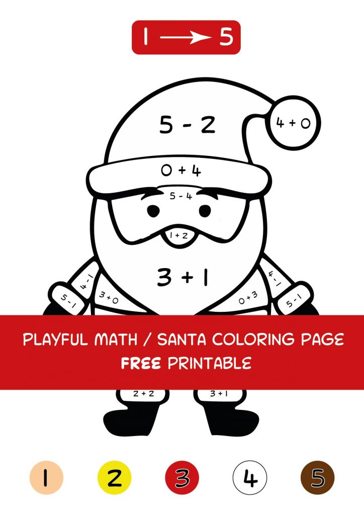 Santa Math Coloring Sheet for 1st Graders – Fun Addition and Subtraction 