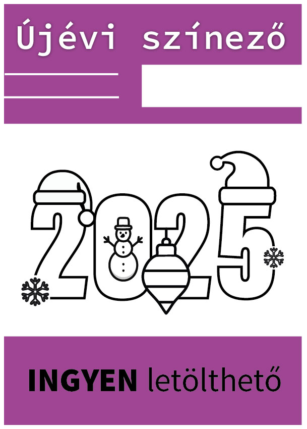 Színezhető 2025 felirat gyerekeknek – Újévi kreatív ötlet