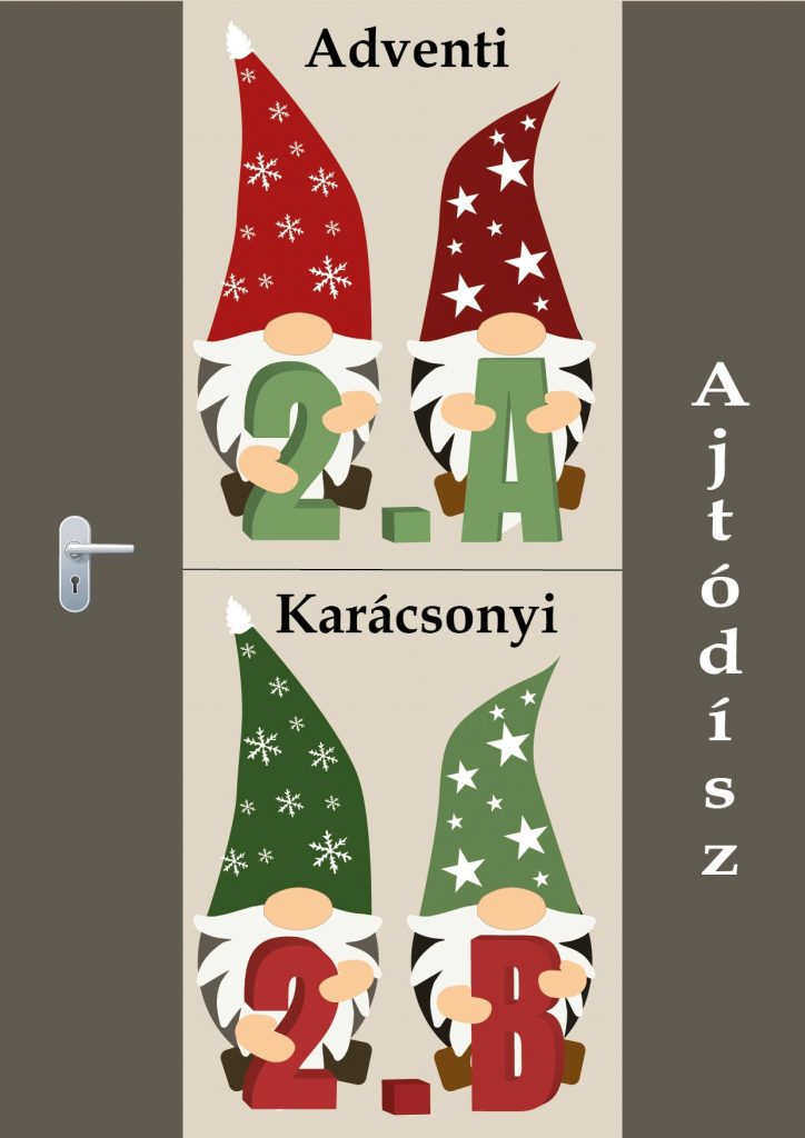 Második osztályos karácsonyi ajtódíszek pedagógusoknak – Boldog ünnepeket!