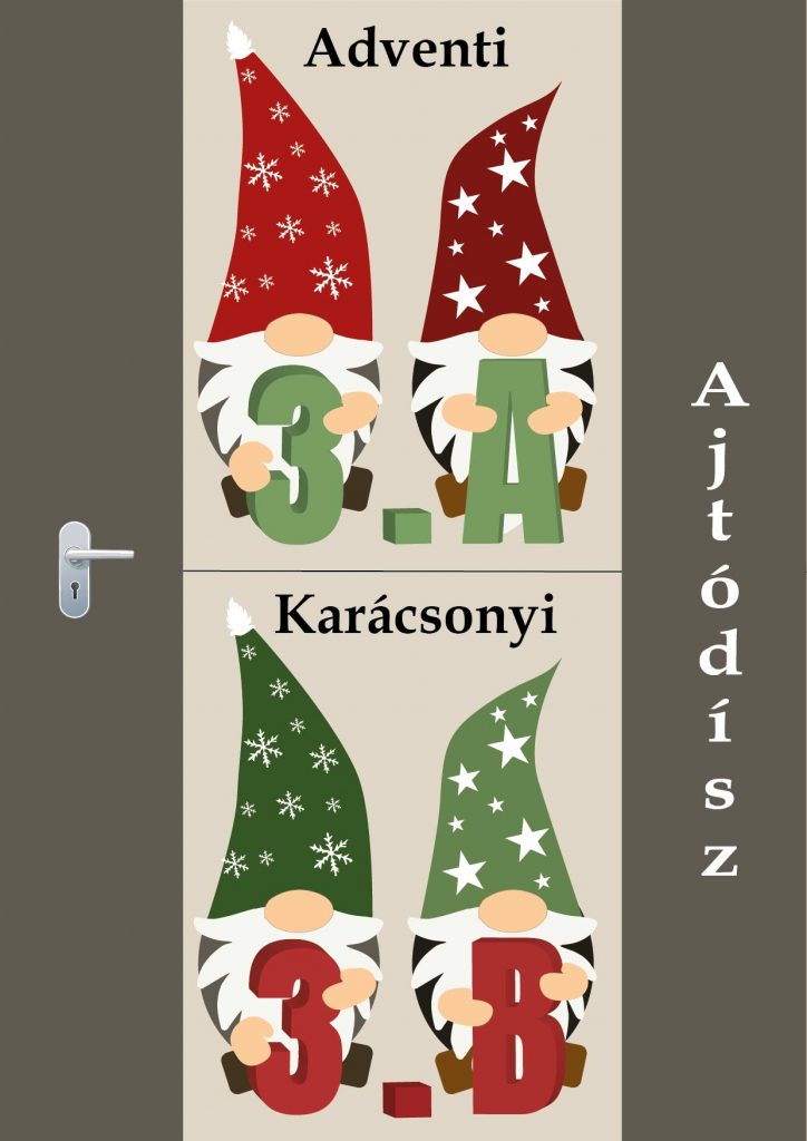 Harmadik osztályos karácsonyi ajtódíszek pedagógusoknak – Boldog ünnepeket!