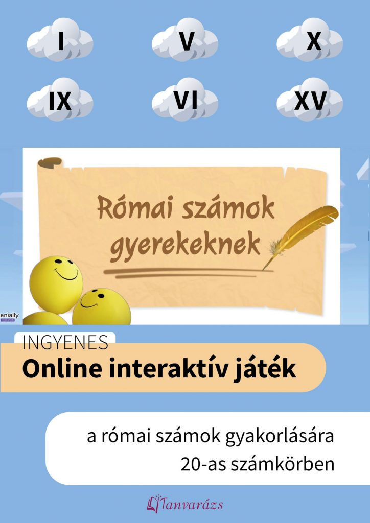 Római számok gyerekeknek: egy inspiráló kép, hogy a gyerekek próbálják ki az interaktív játékot, amely segít a római számok gyakorlásában.