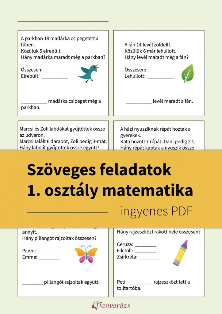 Szöveges feladatok 1. osztály matematika: 6 szórakoztató feladat a gyakorláshoz