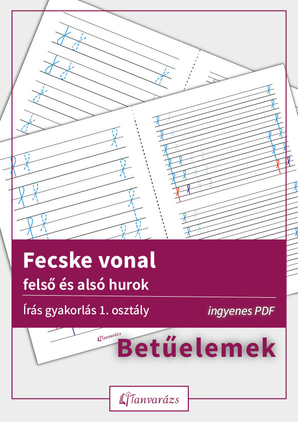A fecske vonal betűelem illusztrációja, amely a felső és alsó hurkot mutatja.